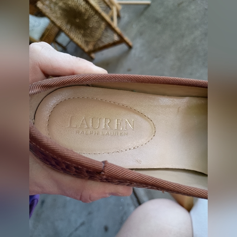 Ralph Lauren Brown Crocodile printed Leather Loafers_7.5 - Picture 2 of 8